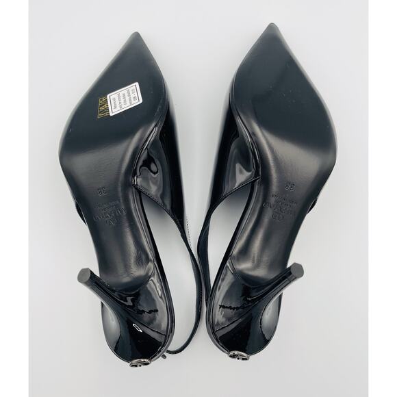 Valentino Garavani Black Patent Leather Slingback Pump Heels Size 38 US 8 - Picture 8 of 8
